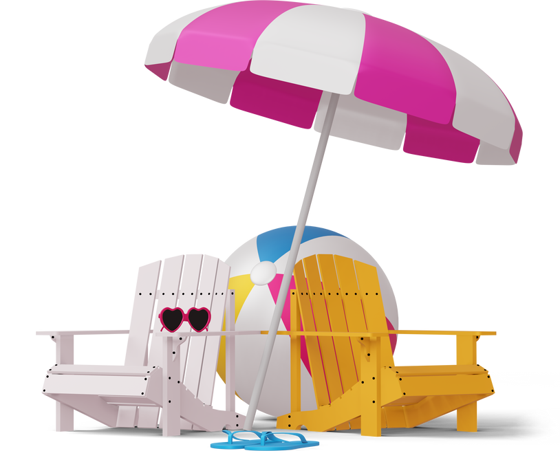 Beach Chairs and Umbrellas 